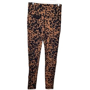 Erin Snow Peri Leggings Women's Sz M Brown Black‎ Ski Gorpcore Animal Print